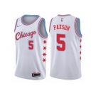 Men Nike Chicago Bulls #5 John Paxson Authentic White NBA Jersey - City Edition