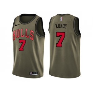 Men Nike Chicago Bulls #7 Tony Kukoc Green Salute to Service NBA Swingman Jersey