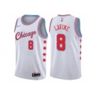 Men Nike Chicago Bulls #8 Zach LaVine Authentic White NBA Jersey - City Edition