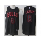 Men Nike Chicago Bulls #8 Zach LaVine Black Fashion NBA Swingman Jersey