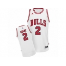 Men's Adidas Chicago Bulls #2 Jerian Grant Swingman White Home NBA Jersey