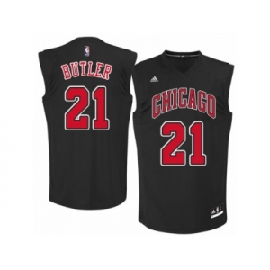 Men's Adidas Chicago Bulls #21 Jimmy Butler Authentic Black Fashion NBA Jersey