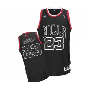 Men's Adidas Chicago Bulls #23 Michael Jordan Swingman Black Shadow NBA Jersey