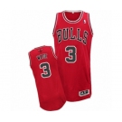 Men's Adidas Chicago Bulls #3 Dwyane Wade Authentic Red Road NBA Jersey