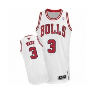 Men's Adidas Chicago Bulls #3 Dwyane Wade Authentic White Home NBA Jersey
