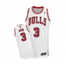 Men's Adidas Chicago Bulls #3 Omer Asik Authentic White Home NBA Jersey