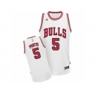 Men's Adidas Chicago Bulls #5 Bobby Portis Swingman White Home NBA Jersey