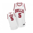 Men's Adidas Chicago Bulls #5 John Paxson Swingman White Home NBA Jersey