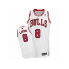 Men's Adidas Chicago Bulls #8 Zach LaVine Authentic White Home NBA Jersey