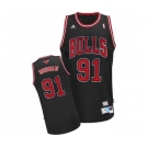 Men's Adidas Chicago Bulls #91 Dennis Rodman Swingman Black Throwback NBA Jersey