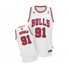 Men's Adidas Chicago Bulls #91 Dennis Rodman Swingman White Home NBA Jersey