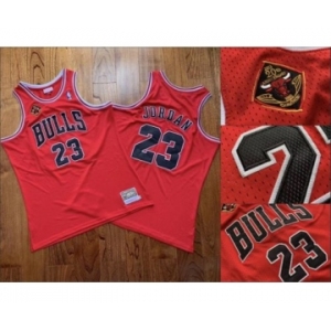 Men's Bulls #23 Michael Jordan Red Stitched 1993 Champions 2013 20th Anniversary Hardwood Classics Jersey