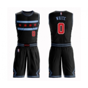 Men's Chicago Bulls #0 Coby White Authentic Black Basketball Suit Jersey - City Edition