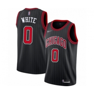 Men's Chicago Bulls #0 Coby White Authentic Black Finished Basketball Jersey - Statement Edition