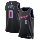 Men's Chicago Bulls #0 Coby White Black 2025-26 City Edition Swingman Stitched Basketball Jersey