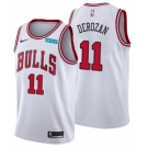 Men's Chicago Bulls #11 DeMar DeRozan Swingman White Stitched Basketball Jersey