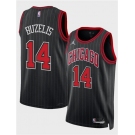 Men's Chicago Bulls #14 Matas Buzelis Black 2024 Draft Statement Edition Stitched Basketball Jersey