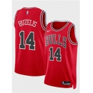 Men's Chicago Bulls #14 Matas Buzelis Red 2024 Draft Icon Edition Stitched Basketball Jersey