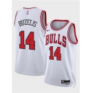 Men's Chicago Bulls #14 Matas Buzelis White 2024 Draft Association Edition Stitched Basketball Jersey