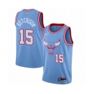 Men's Chicago Bulls #15 Chandler Hutchison Authentic Blue Basketball Jersey - 2019-20 City Edition