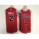 Men's Chicago Bulls #2 Lonzo Ball Red Stitched Basketball Jersey