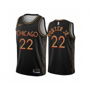 Men's Chicago Bulls #22 Otto Porter Jr. Black Motor City Edition 2020-21 No Little Plans Stitched Basketball Jersey