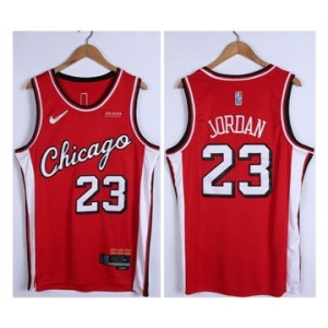 Men's Chicago Bulls #23 Michael Jordan 75th Anniversary Red Edition Swingman Stitched Basketball Jersey