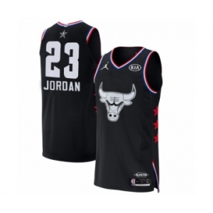 Men's Chicago Bulls #23 Michael Jordan Authentic Black 2019 All-Star Game