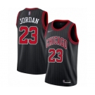 Men's Chicago Bulls #23 Michael Jordan Authentic Black Finished Basketball Jersey - Statement Edition