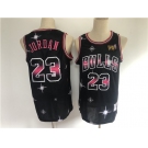 Men's Chicago Bulls #23 Michael Jordan Authentic Black starry Sky edition Basketball Jersey