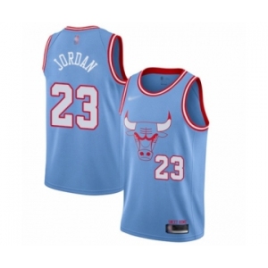 Men's Chicago Bulls #23 Michael Jordan Authentic Blue Basketball Jersey - 2019-20 City Edition