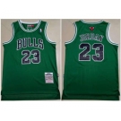 Men's Chicago Bulls #23 Michael Jordan Green Throwback Stitched Basketball Jersey