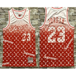 Men's Chicago Bulls #23 Michael Jordan Red Hardwood Classics Soul Swingman Throwback Jersey