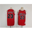 Men's Chicago Bulls #23 Michael Jordan Red Throwback Stitched Basketball Jersey