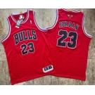 Men's Chicago Bulls #23 Michael Jordan Red With Bulls AU Jersey