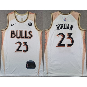 Men's Chicago Bulls #23 Michael Jordan White 2024 City Edition Stitched Basketball Jersey