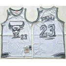 Men's Chicago Bulls #23 Michael Jordan White Sketch Swingman Jersey