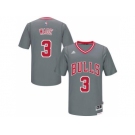 Men's Chicago Bulls #3 Dwyane Wade adidas Gray Pride Swingman Sleeved Jersey