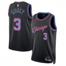 Men's Chicago Bulls #3 Josh Giddey Black 2025-26 City Edition Swingman Stitched Basketball Jersey