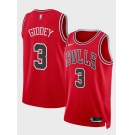 Men's Chicago Bulls #3 Josh Giddey Red Icon Edition Stitched Basketball Jersey