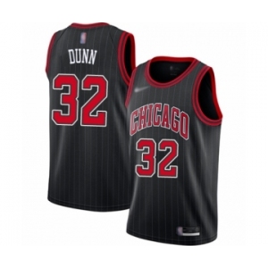 Men's Chicago Bulls #32 Kris Dunn Swingman Black Finished Basketball Jersey - Statement Edition
