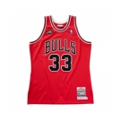 Men's Chicago Bulls #33 Scottie Pippen Red 1997-98 Finals Throwback Stitched Basketball Jersey