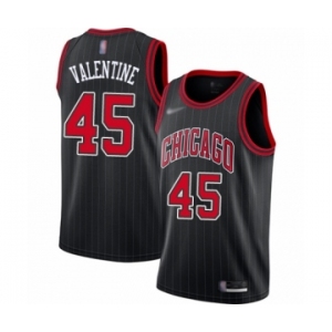 Men's Chicago Bulls #45 Denzel Valentine Swingman Black Finished Basketball Jersey - Statement Edition