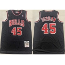 Men's Chicago Bulls #45 Michael Jordan Black 1994-95 Throwback Stitched Basketball Jersey