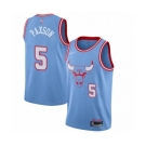 Men's Chicago Bulls #5 John Paxson Authentic Blue Basketball Jersey - 2019-20 City Edition