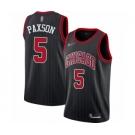 Men's Chicago Bulls #5 John Paxson Swingman Black Finished Basketball Jersey - Statement Edition