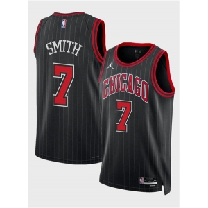 Men's Chicago Bulls #7 Jalen Smith Black 2024 Draft Statement Edition Stitched Basketball Jersey