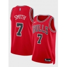 Men's Chicago Bulls #7 Jalen Smith Red 2024 Icon Edition Stitched Basketball Jersey