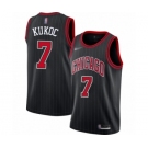 Men's Chicago Bulls #7 Toni Kukoc Swingman Black Finished Basketball Jersey - Statement Edition