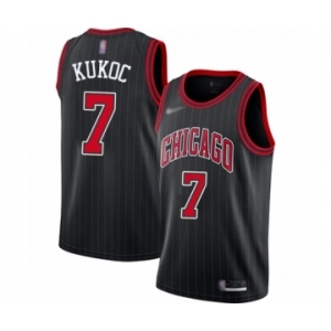 Men's Chicago Bulls #7 Toni Kukoc Swingman Black Finished Basketball Jersey - Statement Edition